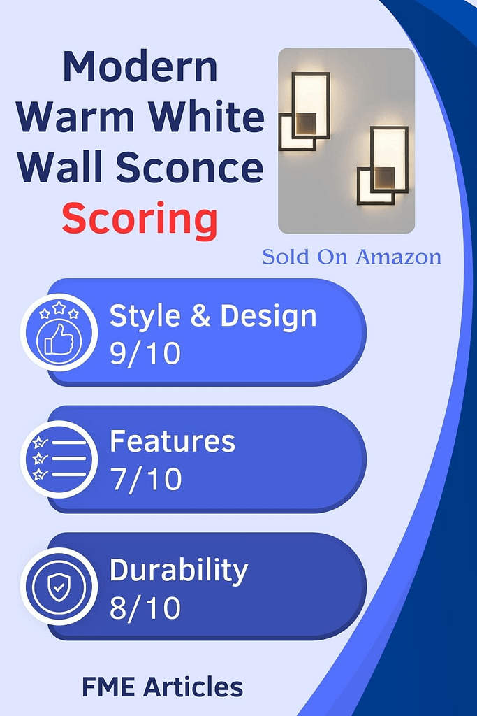 Infographic explaining my final scoring for the modern bedroom wall lights