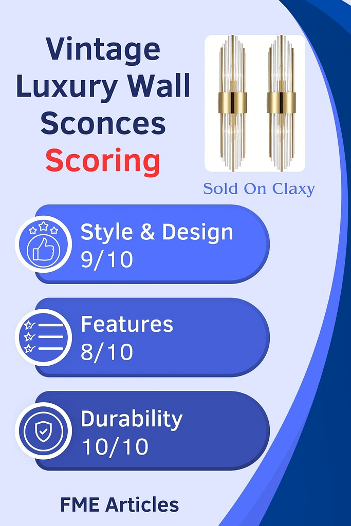 Infographic explaining my final scoring for the vintage luxury wall sconces