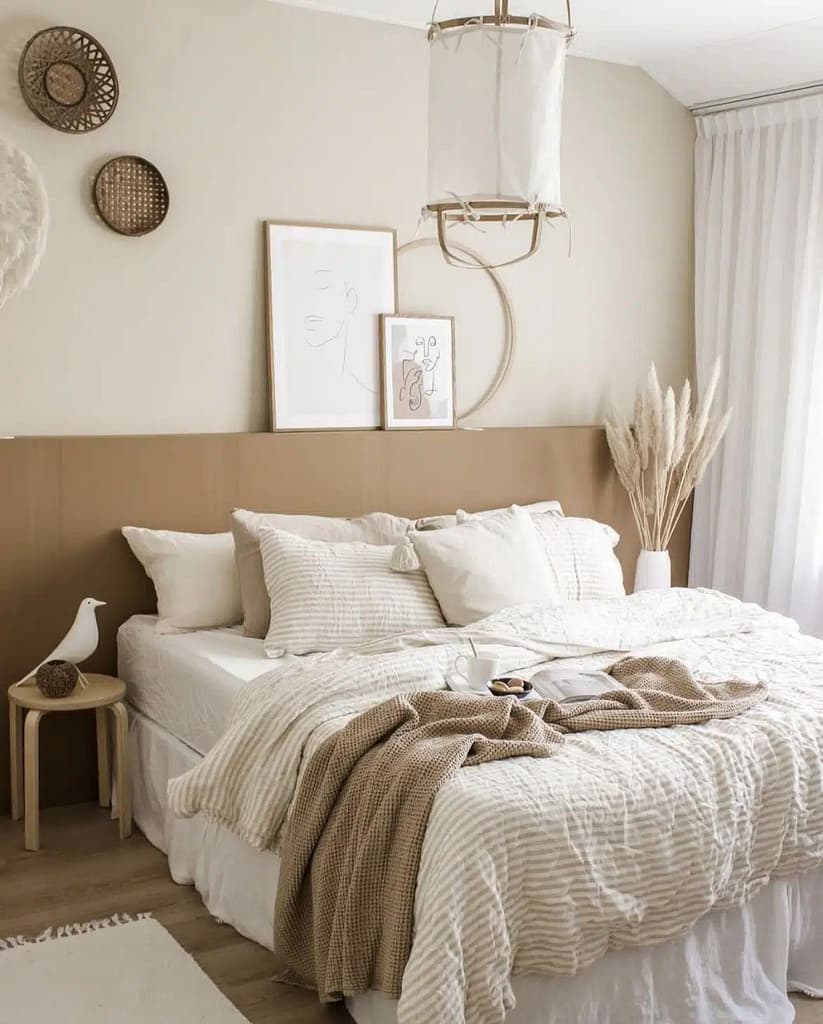 Beige and taupe bedroom color theme