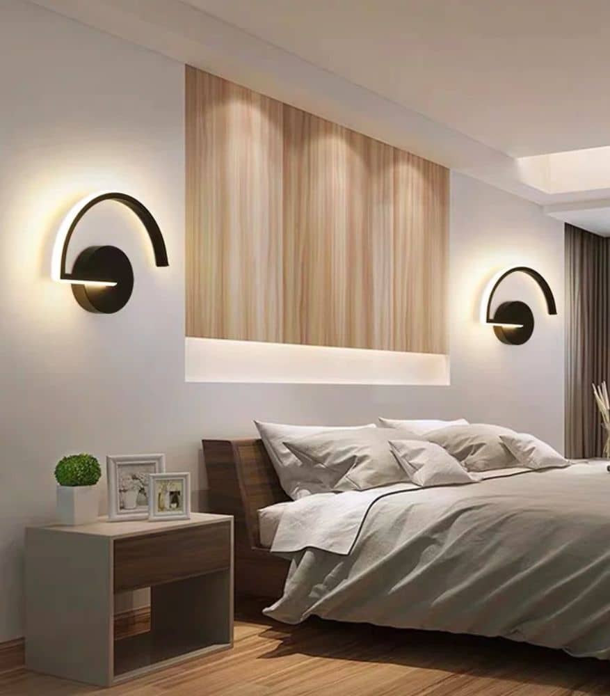 Modern wall sconces near bedside for bedroom decoration