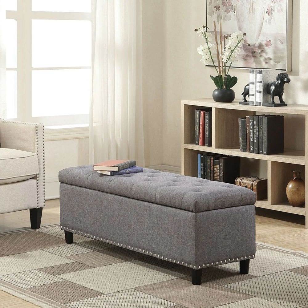 A bedroom ottoman is one of the best types of bedroom furniture for storage